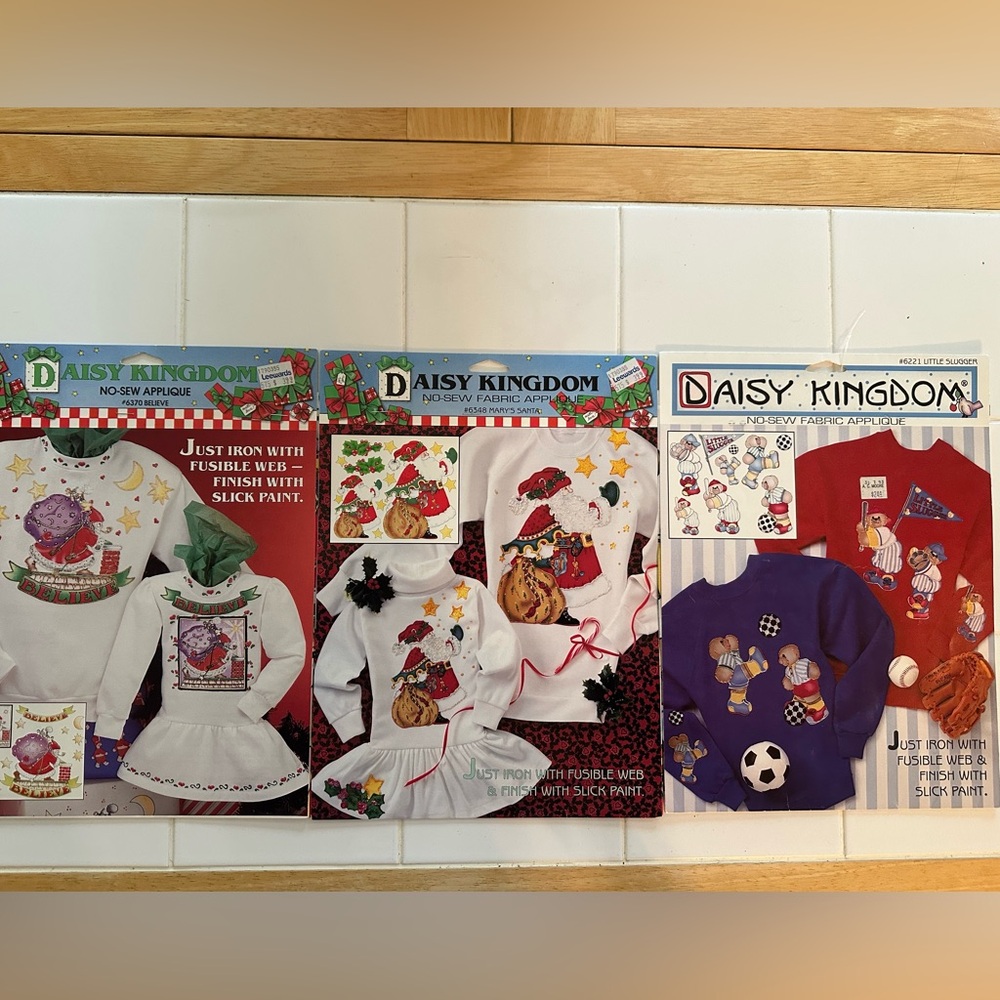 3 Daisy Kingdom No-Sew Fabric Appliqués